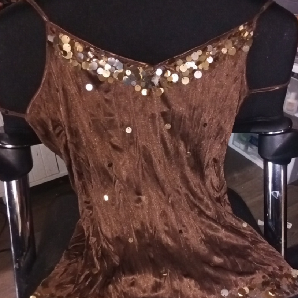 Brown Sequin Women's Top